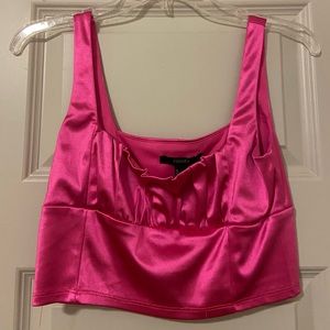 Pink tank top crop top